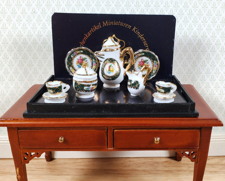 Dollhouse Coffee Set for 2 "Irish Gold" Reutter Porcelain 1:12 Scale Miniature - Miniature Crush