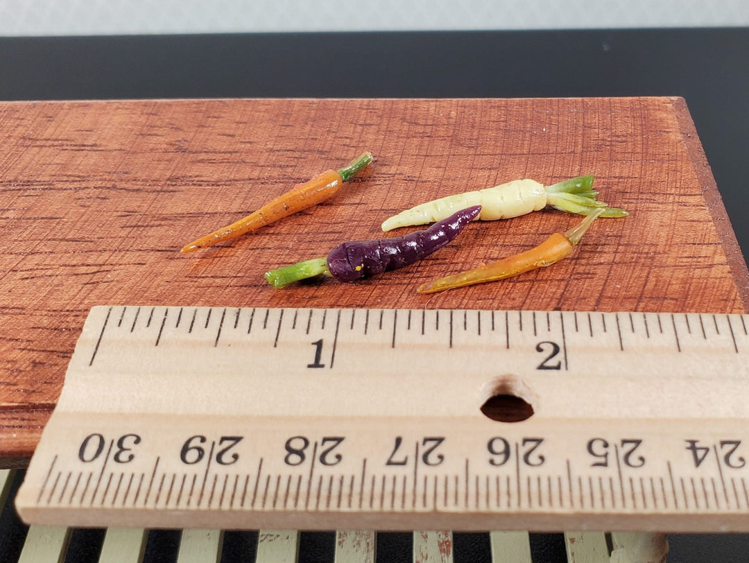 Dollhouse Colorful Carrots x4 Random Colors 1:12 Scale Miniature Food Handmade - MiniatureCrush