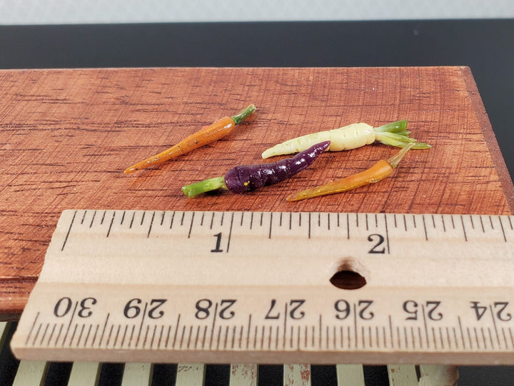 Dollhouse Colorful Carrots x4 Random Colors 1:12 Scale Miniature Food Handmade - MiniatureCrush