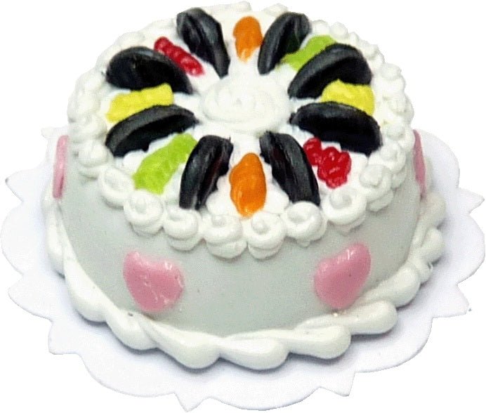 Dollhouse Colorful Cookie Cake with Hearts 1:12 Scale Miniature Dessert Food - MiniatureCrush