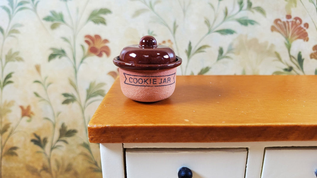 Dollhouse Cookie Jar with Removable Lid 1:12 Scale Kitchen Accessory Handmade - Miniature Crush