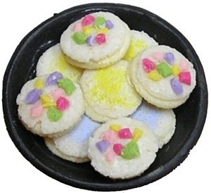 Dollhouse Cookies with Frosting & Sprinkles on a Plate 1:12 Scale Miniature Food - MiniatureCrush