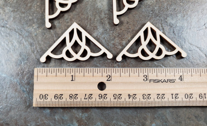 Dollhouse Corner Brackets or Apex Trim Decorative Pieces x4 1:12 Scale Miniature - Miniature Crush