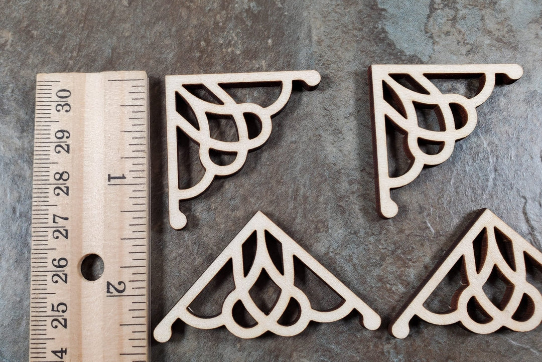 Dollhouse Corner Brackets or Apex Trim Decorative Pieces x4 1:12 Scale Miniature - Miniature Crush