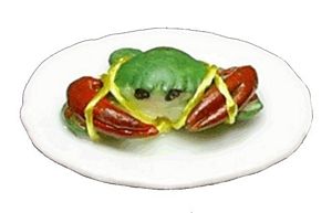 Dollhouse Crab on Plate 1:12 Scale Miniature Food Kitchen - MiniatureCrush