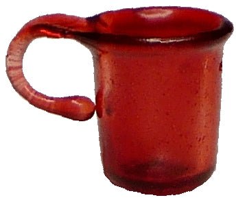 Dollhouse Cranberry Red Glass Cup with Handle 1:12 Scale Miniature Glasses Cups - MiniatureCrush