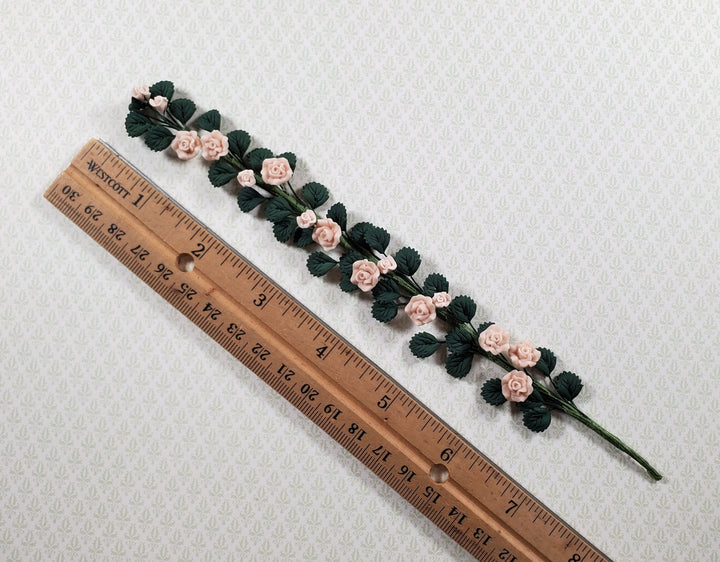 Dollhouse Cream Climbing Roses Vine 1:12 Scale Miniature Garden Flowers - MiniatureCrush