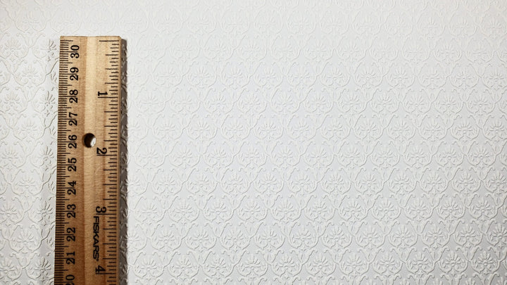 Dollhouse Cream Embossed Wallpaper x3 Sheets Art Nouveau 20 "x 10.5" 1:12 Scale - MiniatureCrush