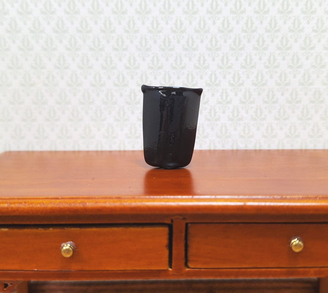 Dollhouse Crimped Narrow Vase Black 1:12 Scale Miniature Halloween Decor - MiniatureCrush