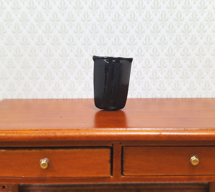 Dollhouse Crimped Narrow Vase Black 1:12 Scale Miniature Halloween Decor - MiniatureCrush