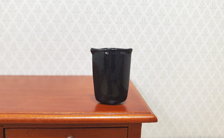 Dollhouse Crimped Narrow Vase Black 1:12 Scale Miniature Halloween Decor - MiniatureCrush