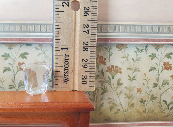 Dollhouse Crimped Narrow Vase Clear Glass 1:12 Scale Miniature - MiniatureCrush