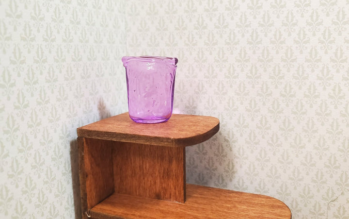 Dollhouse Crimped Narrow Vase Purple Glass 1:12 Scale Miniature Decor Flowers - MiniatureCrush