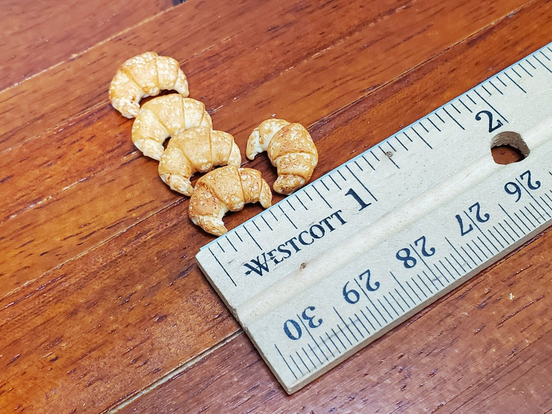 Dollhouse Croissants Pastries Set of 5 1:12 Scale Miniature Kitchen Food - MiniatureCrush