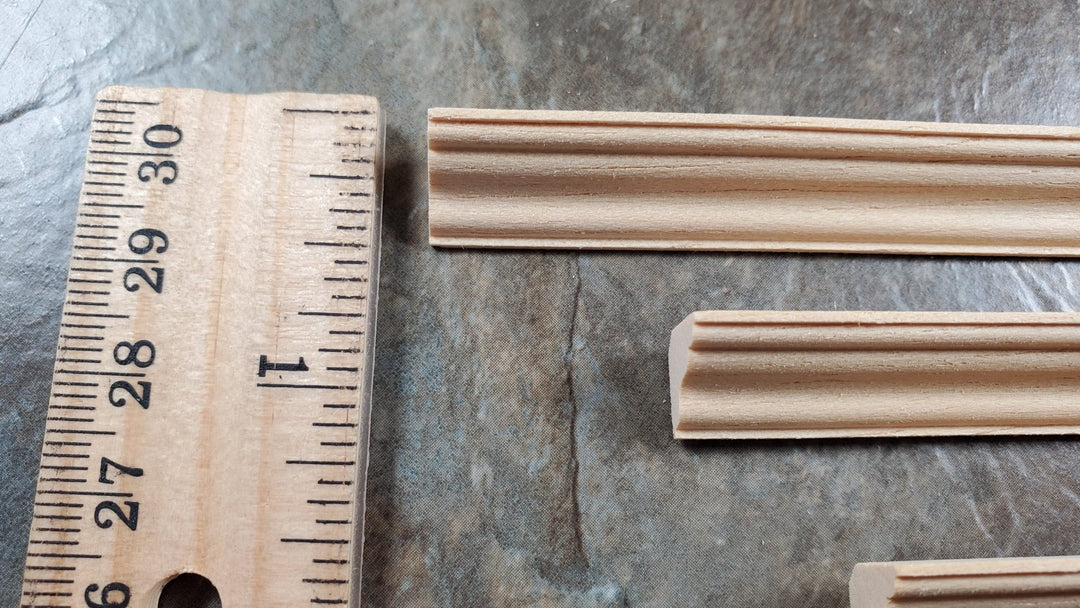 Dollhouse Crown Molding Ceiling Trim 3 Pieces 1/2" Face x 18" 1:12 Scale HW7147 - MiniatureCrush