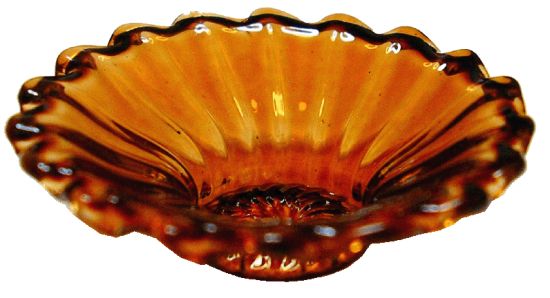 Dollhouse Crystal Amber Glass Flared Platter 1:12 Scale Miniature Kitchen Decor - MiniatureCrush