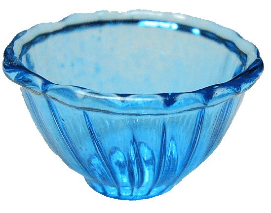 Dollhouse Crystal Blue Glass Bowl 1:12 Scale Miniature Kitchen Decoration - MiniatureCrush
