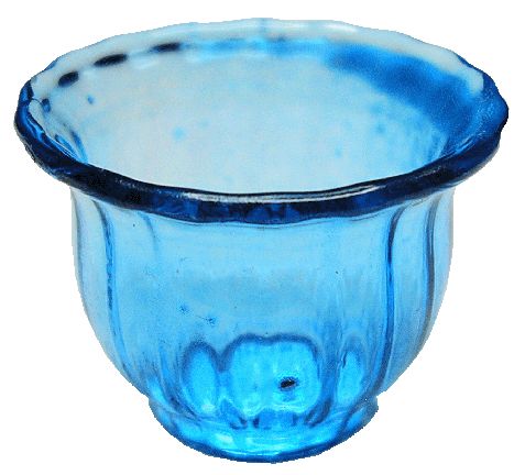 Dollhouse Crystal Blue Glass Flared Bowl 1:12 Scale Miniature Kitchen Decor - MiniatureCrush