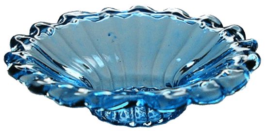 Dollhouse Crystal Blue Glass Flared Platter 1:12 Scale Miniature Kitchen Decor - MiniatureCrush