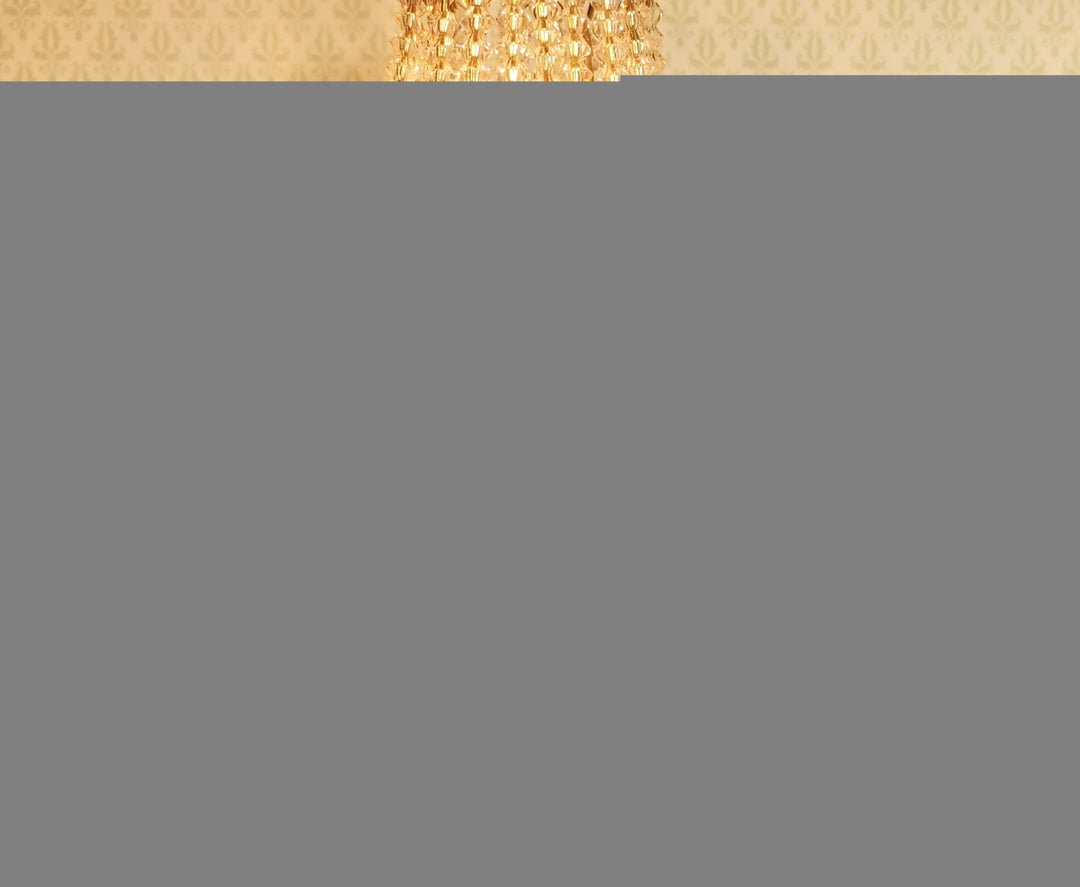 Dollhouse Crystal Chandelier "Chloe Deluxe" Real Glass 12 Volt 1:12 Scale - MiniatureCrush