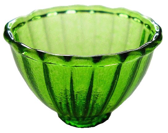 Dollhouse Crystal Green Glass Bowl 1:12 Scale Miniature Kitchen Decor - MiniatureCrush