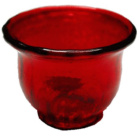 Dollhouse Crystal Red Glass Flared Bowl 1:12 Scale Miniature Decor - MiniatureCrush