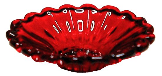 Dollhouse Crystal Red Glass Flared Platter 1:12 Scale Miniature Kitchen Decor - MiniatureCrush