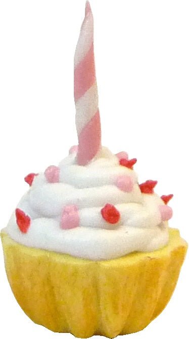 Dollhouse Cupcake with Candle 1:12 Scale Miniature Food Kitchen Bakery - MiniatureCrush