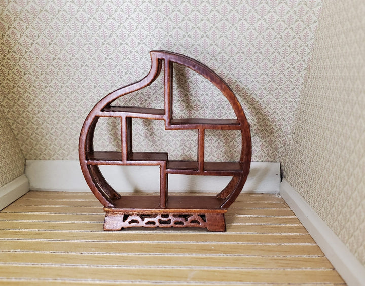 Dollhouse Curio Shelf HALF SCALE 1:24 Miniature Wood with Walnut Finish - MiniatureCrush