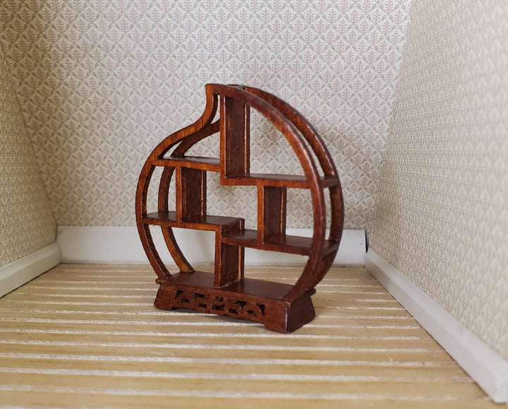 Dollhouse Curio Shelf HALF SCALE 1:24 Miniature Wood with Walnut Finish - MiniatureCrush