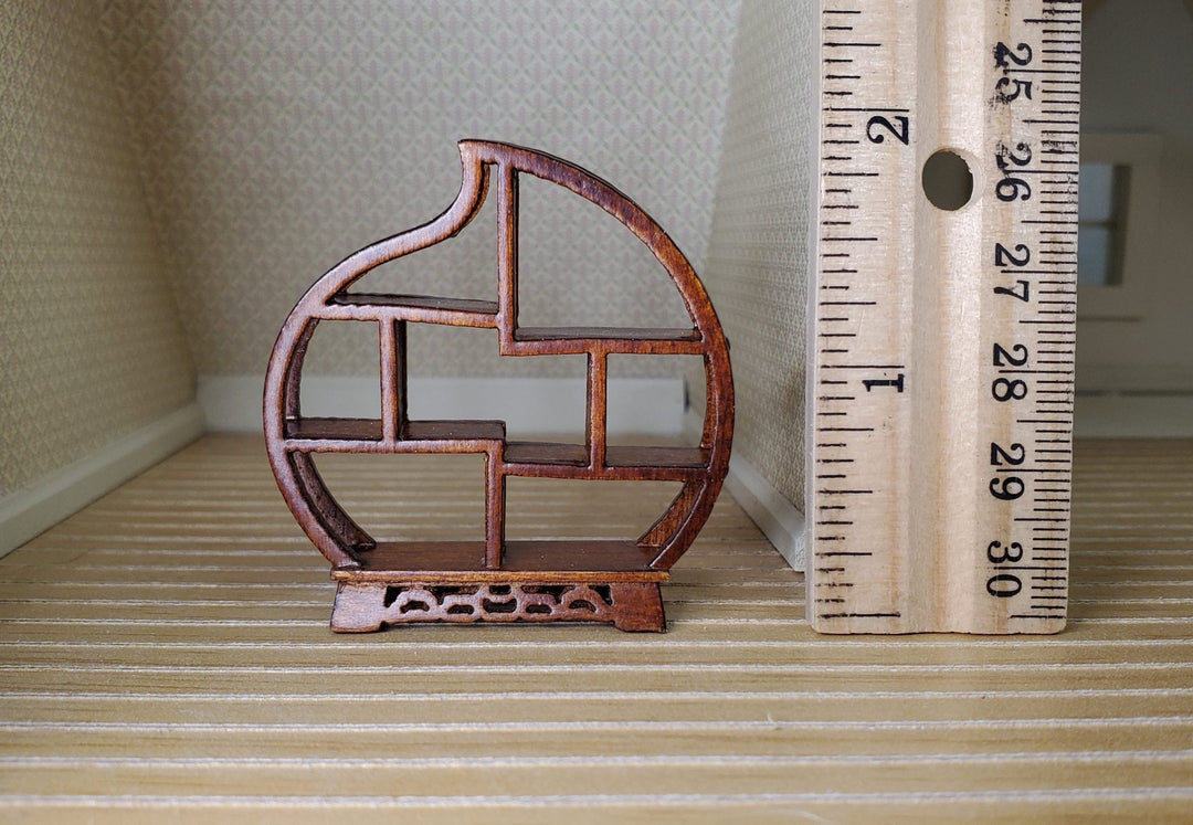 Dollhouse Curio Shelf HALF SCALE 1:24 Miniature Wood with Walnut Finish - MiniatureCrush