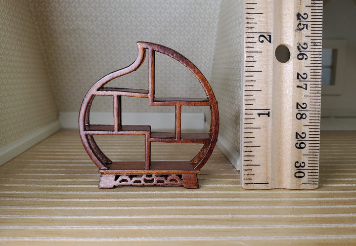 Dollhouse Curio Shelf HALF SCALE 1:24 Miniature Wood with Walnut Finish - MiniatureCrush
