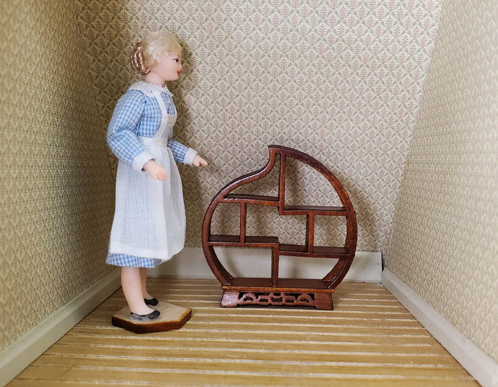 Dollhouse Curio Shelf HALF SCALE 1:24 Miniature Wood with Walnut Finish - MiniatureCrush