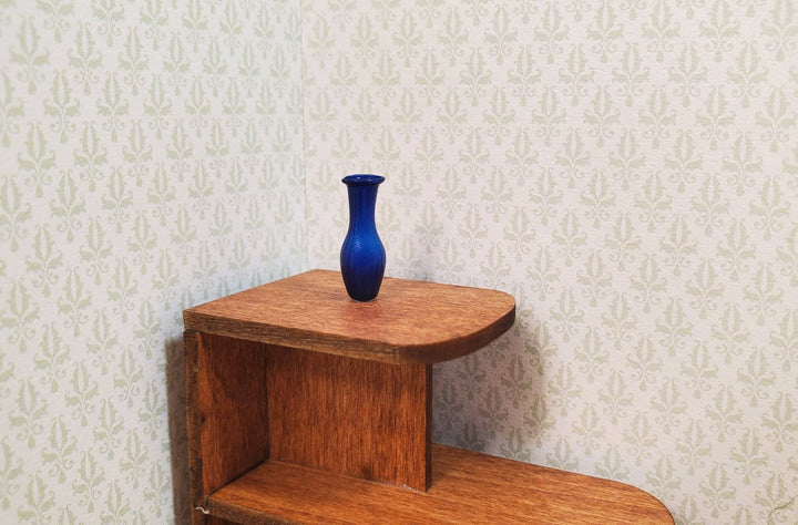 Dollhouse Dark Blue Glass Bud Vase 1:12 Scale Miniature Flowers Decoration - MiniatureCrush