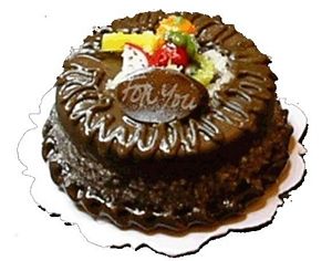 Dollhouse Dark Chocolate Cake Fruit Garnish 1:12 Scale Miniature Food Bakery - MiniatureCrush