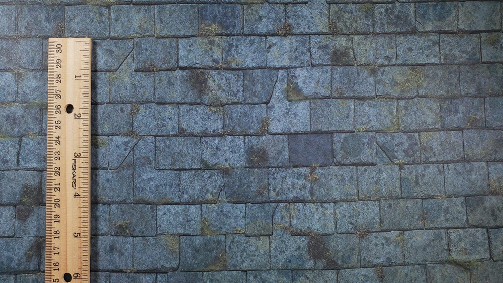 Dollhouse Dark Slate Roofing Weathered Moss Sheet Embossed 1:12 Scale Shingles - MiniatureCrush