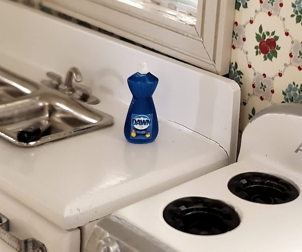 Dollhouse Dawn Dish Soap Blue Dishwashing Bottle 1:12 Scale Miniature Kitchen - Miniature Crush