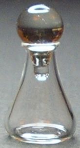Dollhouse Decanter Bottle with Stopper Clear Glass 1:12 Scale Miniature - MiniatureCrush