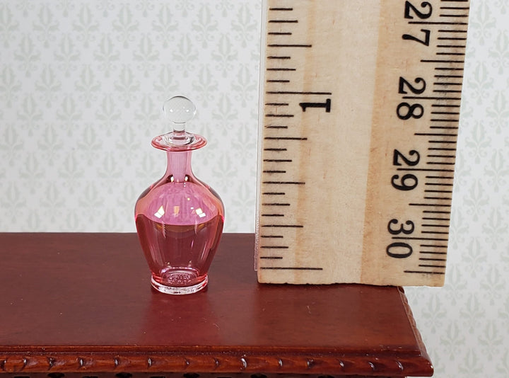 Dollhouse Decanter Pink Cranberry Glass with Stopper 1:12 Scale Philip Grenyer - Miniature Crush