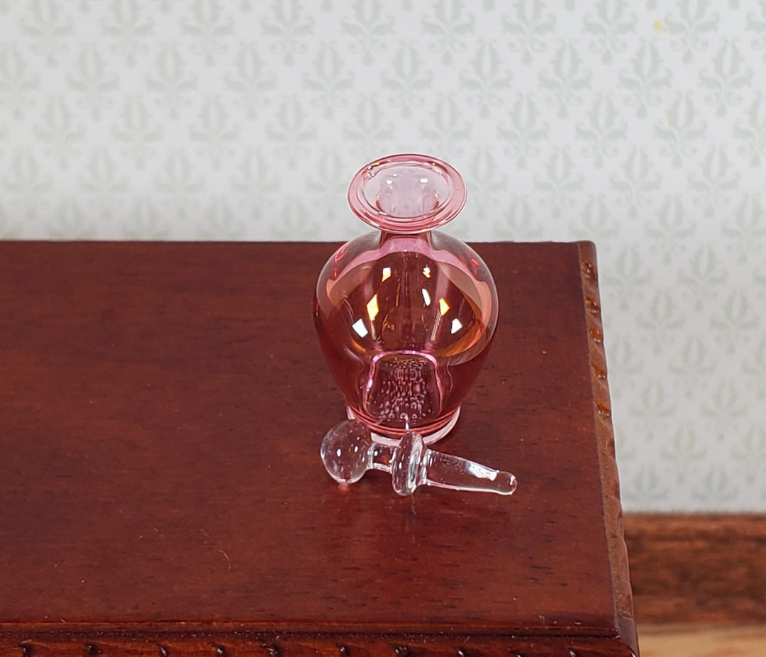 Dollhouse Decanter Pink Cranberry Glass with Stopper 1:12 Scale Philip Grenyer - Miniature Crush