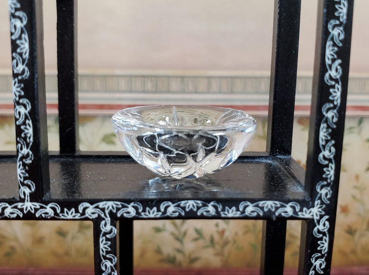 Dollhouse Decorative Cut Clear Glass Bowl 1:12 Scale Miniature - MiniatureCrush