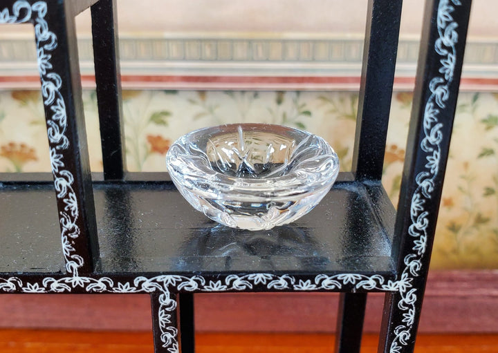 Dollhouse Decorative Cut Clear Glass Bowl 1:12 Scale Miniature - MiniatureCrush