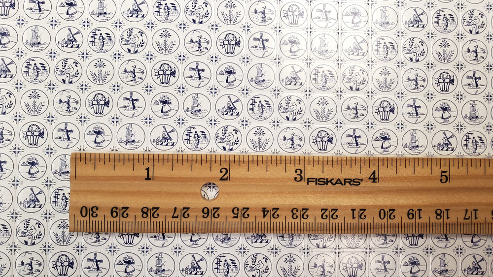 Dollhouse Delft Tile Compact Dutch Wallpaper Embossed Card 1:12 Scale Miniature - MiniatureCrush