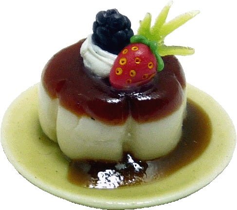 Dollhouse Dessert on a Light Green Round Plate 1:12 Scale Miniature Dessert Food - MiniatureCrush