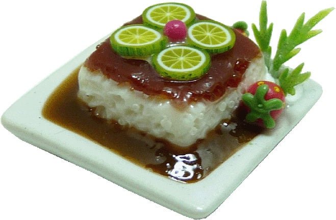 Dollhouse Dessert on a White Square Plate1:12 Scale Miniature Dessert Food - MiniatureCrush