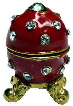 Dollhouse Diamond Jeweled Imperial Egg with Removable Lid 1:12 Scale Miniature - MiniatureCrush