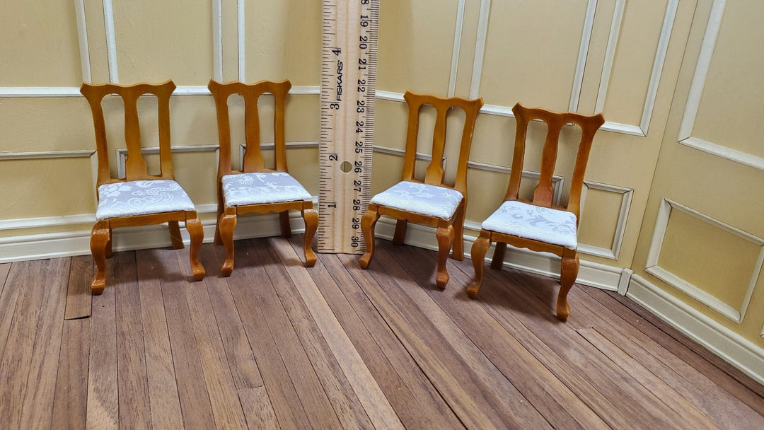 Dollhouse Dining Room Set Table Chairs Buffet in Walnut 1:12 Scale Miniature - Miniature Crush