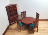 Dollhouse Dining Room Set Table Chairs Corner Hutch 1:12 Scale Miniature