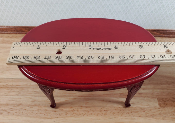 Dollhouse Dining Table Oval Wood Mahogany Finish 1:12 Scale Miniature Furniture - Miniature Crush