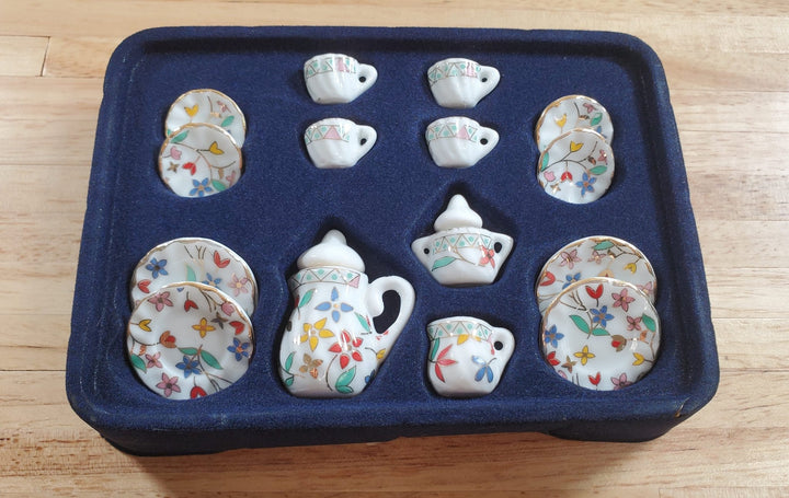 Dollhouse Dishes Plates Coffee Cup Spring Flowers Ceramic 1:12 Scale Miniature - MiniatureCrush